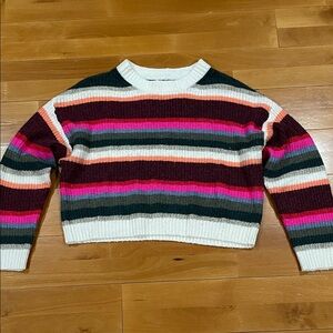 American Eagle Outfitters Multicolor Striped Crew Neck Sweater